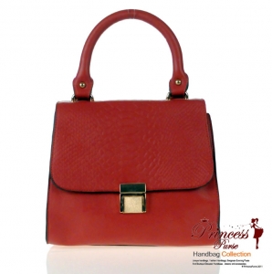 Designer inspired Faux Leather Handbag w/ Reptile Skin Like Patten